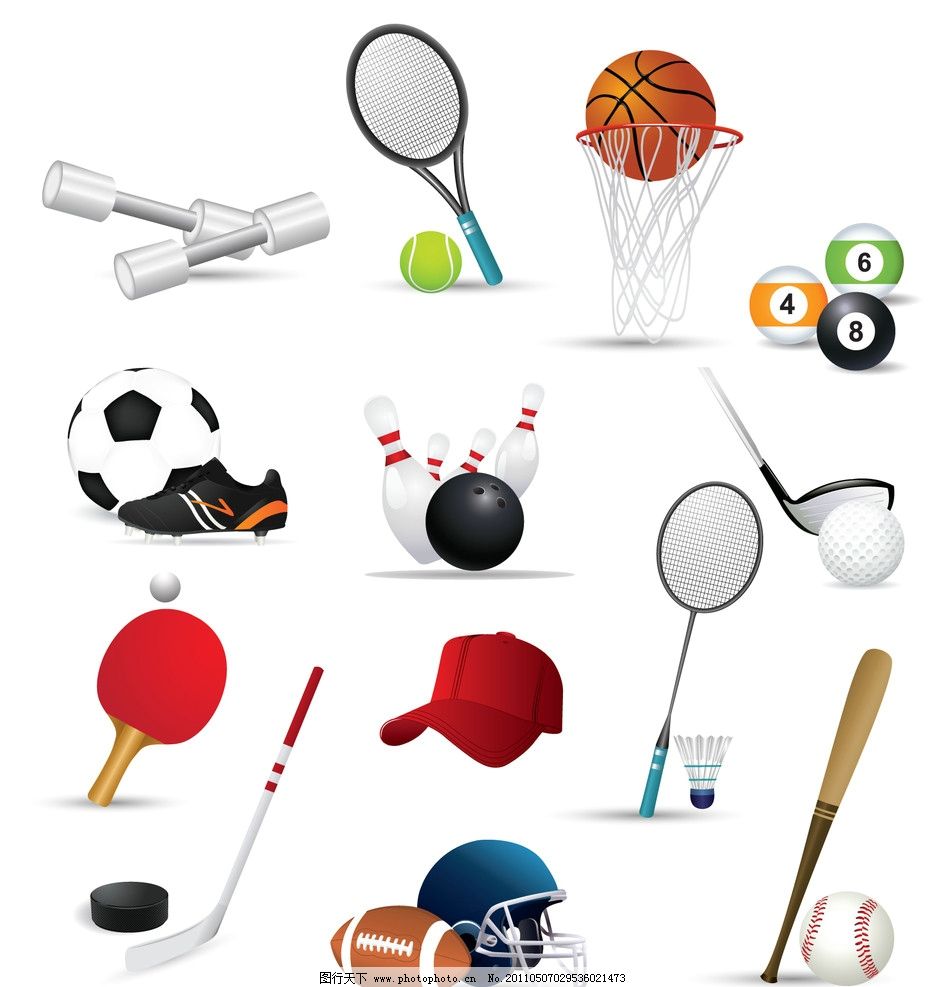 体育用品图标图片,扛铃 哑铃 网球 网球拍 篮球 篮球框-图行天下图库